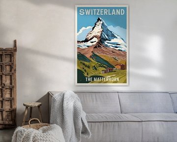 Affiche de voyage vintage de la Suisse sur Poster Art Shop