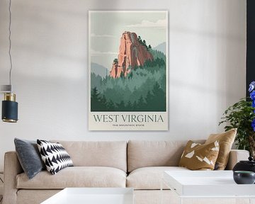 West Virginia Vintage Travel Poster by Poster Art Shop