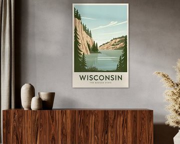 Wisconsin Vintage Travel Poster by Poster Art Shop
