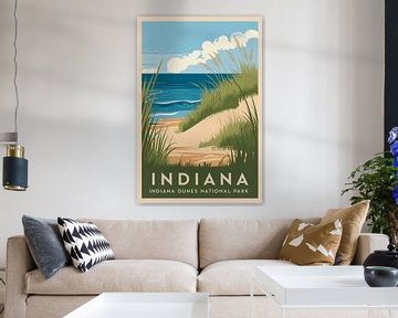 Indiana Vintage Reisposter van Poster Art Shop