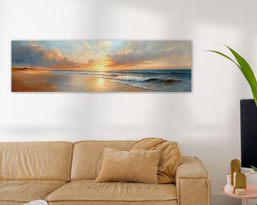 Nederlandse Kust | Sunset Serenity van Abstract Schilderij