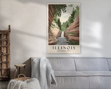 Illinois Vintage Reisposter van Poster Art Shop