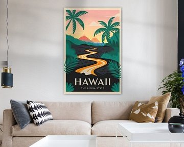 Hawaii Vintage Reisposter van Poster Art Shop