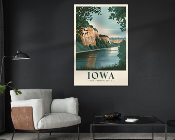 Iowa Vintage Reisposter van Poster Art Shop