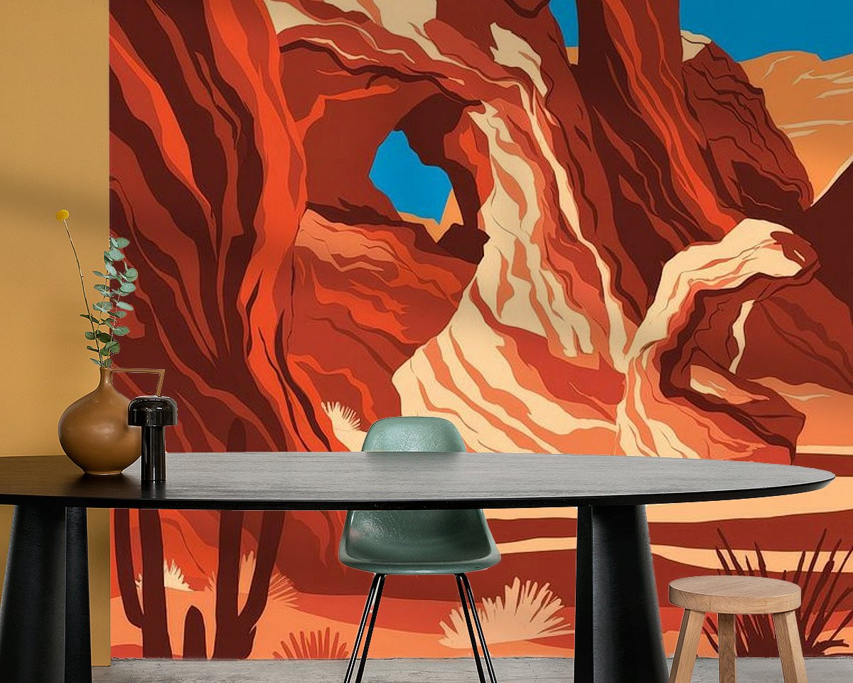 Voorbeeld van het werk in een kamer