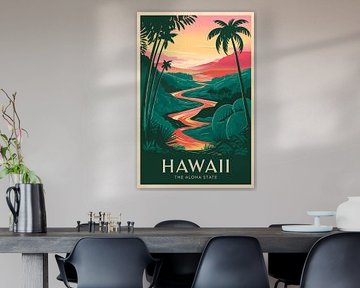 Hawaii Vintage Reisposter van Poster Art Shop