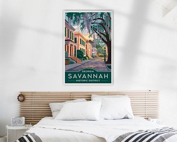 Savannah, Georgia Vintage Travel Poster sur Poster Art Shop