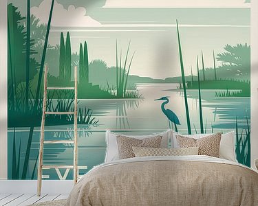 Voorbeeld van het werk in een kamer