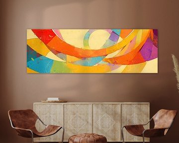 Abstract Schilderij | Dance of Vibrant Curves van ARTEO Schilderijen