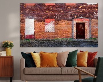 Oude fabrieksgevel | rood | ijzerfabriek van Flatfield
