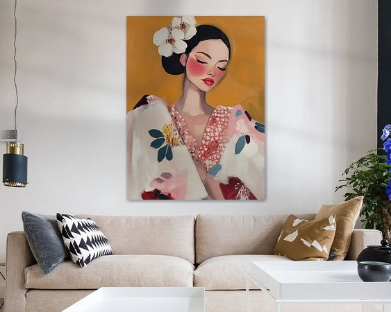 Voorbeeld van het werk in een kamer