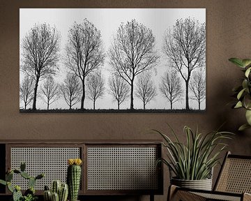Double row atop a dyke road by Cobi de Jong