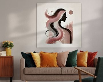 Abstract lang haar van FoXo Art