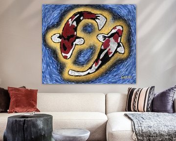 Koi in a gold rush by Carina Bartel