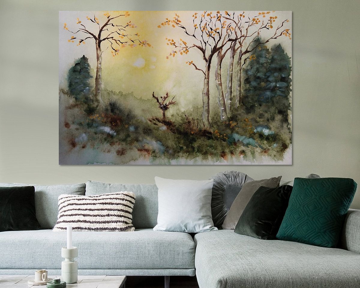 Voorbeeld van het werk in een kamer
