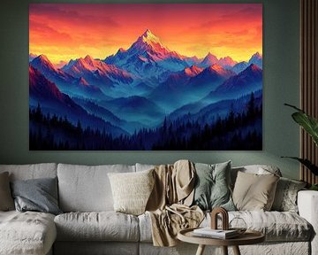 Pics majestueux au lever du soleil