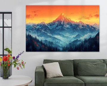 Majestueuze pieken bij zonsopgang