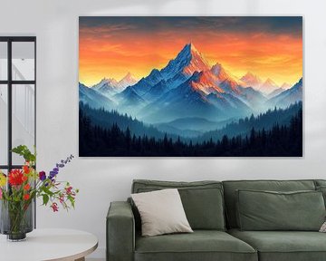 Majestueuze pieken bij zonsopgang