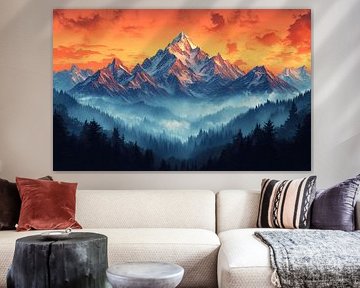 Majestueuze pieken bij zonsopgang