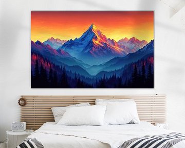 Majestueuze pieken bij zonsopgang