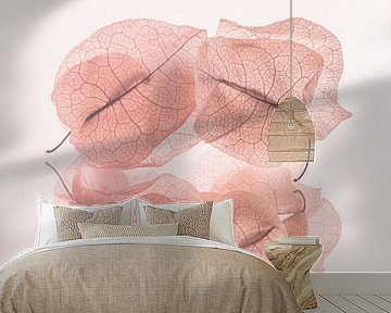 Fragile and transient: Old pink and beige leaves by Marjolijn van den Berg