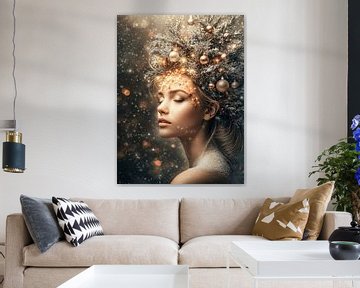 Winterportret met Licht en Sneeuw van Your unique art