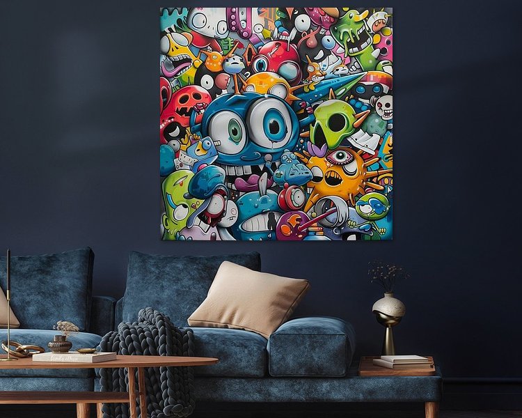 Voorbeeld van het werk in een kamer
