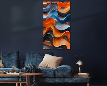 Golven van oranje en blauw - dynamische diepte van artefacti