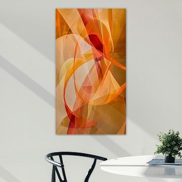 Gouden tinten in abstracte gebogen vormen van artefacti