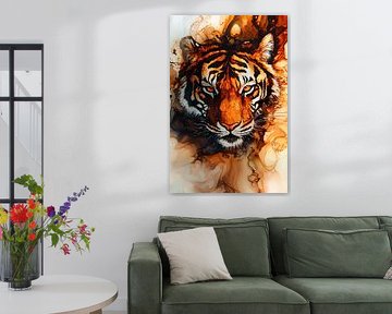 Majestätischer Tiger in Aquarell von Imperial Art House