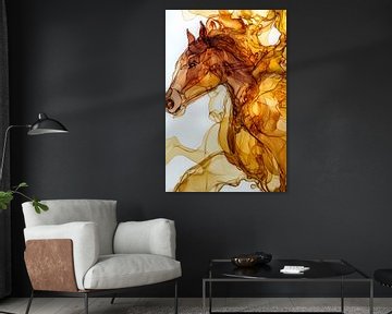Abstract paard in warme kleuren van Imperial Art House