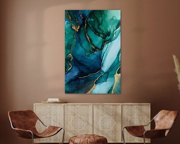 Abstract schilderij met goudaccenten van Imperial Art House