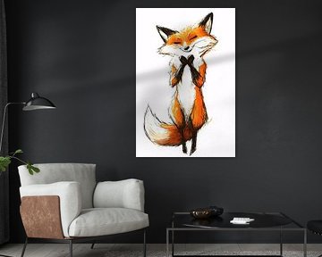 Mignon renard en forme de coeur sur Imperial Art House