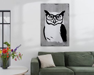 Owl with glasses minimalist design by Imperial Art House