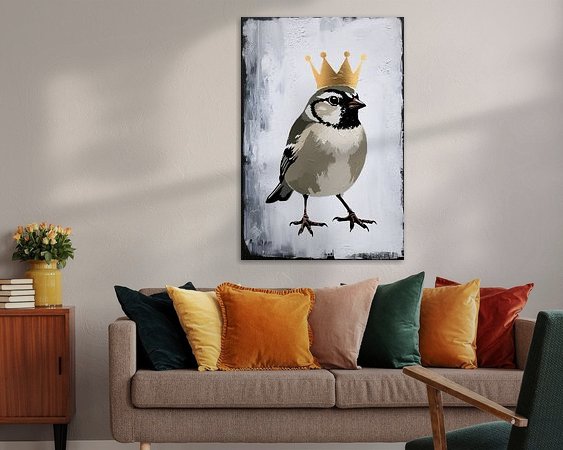 Voorbeeld van het werk in een kamer