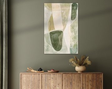 Abstracte vormen in olijfgroen van Imperial Art House
