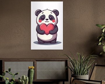 Schattige panda met hart van Imperial Art House