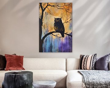 Uil silhouet kleurrijk design van Imperial Art House