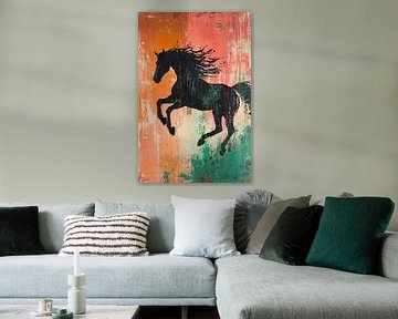 Galoppierende Silhouette eines Pferdes von Imperial Art House