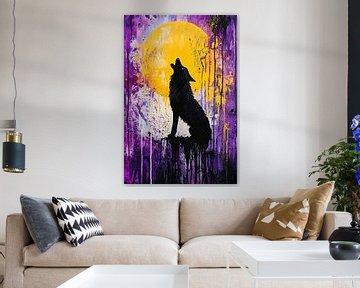 Wolf huilt bij volle maan van Imperial Art House