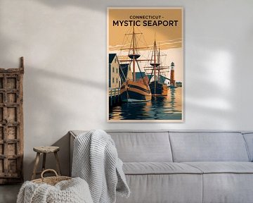 Mystic Seaport, Connecticut van Poster Art Shop