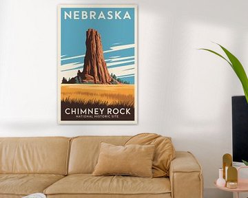 Nebraska Vintage Reisposter van Poster Art Shop