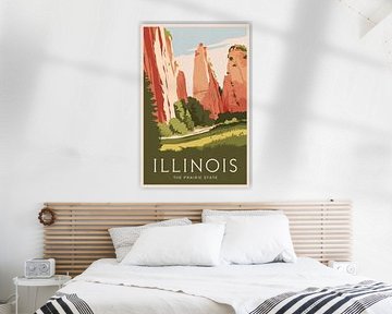 Illinois Vintage Travel Poster sur Poster Art Shop