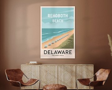 Rehoboth Beach, Delaware Vintage Travel Poster by Poster Art Shop