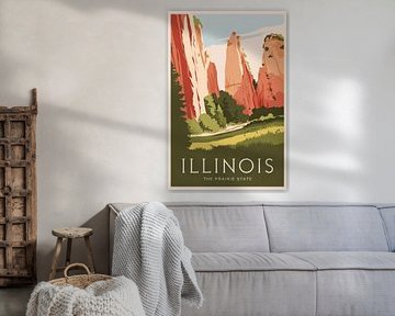 Illinois Vintage Travel Poster by Poster Art Shop