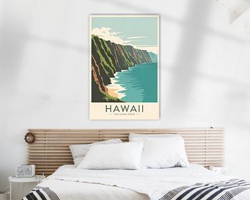 Hawaii Vintage Reisposter van Poster Art Shop