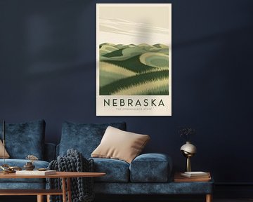 Nebraska Vintage Reisposter van Poster Art Shop