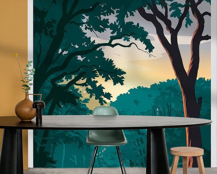 Voorbeeld van het werk in een kamer