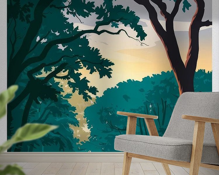 Voorbeeld van het werk in een kamer