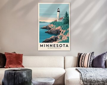 Minnesota Vintage Travel Poster by Poster Art Shop